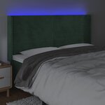 vidaXL Tête de lit à LED Vert foncé 203x16x118/128 cm Velours