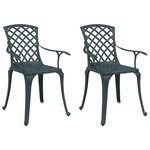 vidaXL Chaises de jardin lot de 2 vert aluminium coulé