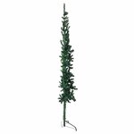 vidaXL Demi sapin de Noël artificiel mince avec support Vert 180 cm