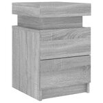 vidaXL Tables de chevet avec lumières LED 2 Pièces sonoma gris 35x39x55cm