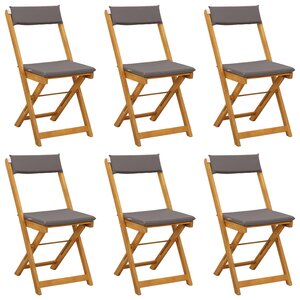 vidaXL Chaises de bistrot d'extérieur 6 Pièces Gris foncé 40 x 53 x 80 cm