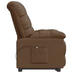 vidaXL Fauteuil inclinable électrique Marron Tissu