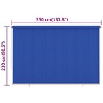 vidaXL Store roulant d'extérieur 350x230 cm Bleu PEHD