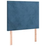 vidaXL Tête de lit à LED Bleu foncé 90x5x118/128 cm Velours