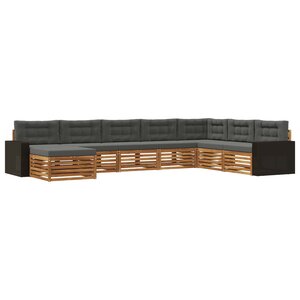 vidaXL Ensemble de canapés d'extérieur 8 pc Naturel et Anthracite