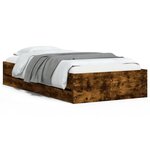 vidaXL Cadre de lit et tiroirs chêne fumé 100x200 cm bois d'ingénierie