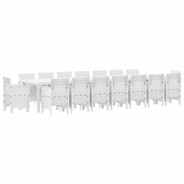 vidaXL Ensemble de salle à manger pour jardin 17 Pièces Blanc Rattan Polt