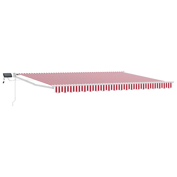 vidaXL Store rétractable manuel avec LEDs Rouge et Blanc 4 5 × 3 m