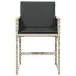 vidaXL Chaises de jardin avec coussins lot de 4 gris clair poly rotin