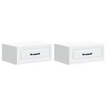 vidaXL Cabinet de chevet mural 2 Pièces Blanc 49 x 34 5 x 20 cm