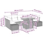 vidaXL Ensemble de salon de jardin de 8 pièces avec coussins beiges en rattan poly