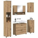 vidaXL Ensemble de mobilier de salle de bain 5 Pièces Chêne artisanal