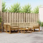 vidaXL Ensemble de canapés d'extérieur 7 Pièces Naturel et Beige
