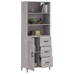 vidaXL Buffet haut Sonoma gris 69 5x34x180 cm Bois d'ingénierie