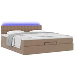 vidaXL Lit ottoman avec matelas & LED Cappuccino 160x200cm similicuir