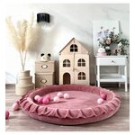 Tapis de jeu Nest en velours rose
