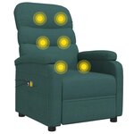 vidaXL Fauteuil électrique de massage Vert foncé Tissu