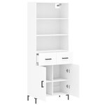 vidaXL Buffet haut Blanc 69 5x34x180 cm Bois d'ingénierie