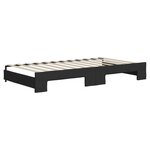 vidaXL Lit de jour avec gigogne et matelas noir 100x200 cm tissu