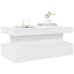 vidaXL Table basse avec lumières LED blanc 90x50x40 cm