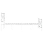 vidaXL Cadre de lit métal sans matelas et pied de lit blanc 193x203 cm
