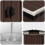 vidaXL Abri de jardin Marron 257x990x181 cm Acier galvanisé
