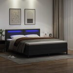 vidaXL Lit à ressorts avec matelas Noir 180 x 200 cm Simili cuir