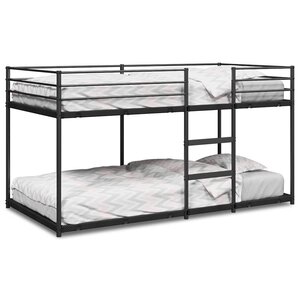 VidaXL Lit superposé sans matelas noir 90x190 cm acier