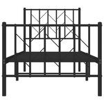 vidaXL Cadre de lit métal sans matelas avec pied de lit noir 75x190 cm