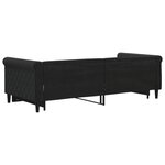 vidaXL Lit de jour avec gigogne sans matelas noir 90x200 cm