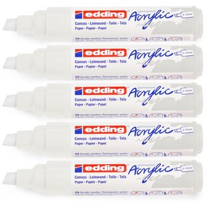 Marqueur acrylique large 5000 blanc trafic 5-10 mm x 5 EDDING