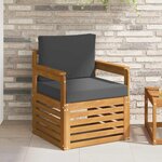 vidaXL Canapé d’extérieur Bois d'acacia massif et polyester Naturel