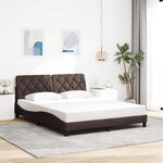 vidaXL Cadre de lit sans matelas marron foncé 160x200 cm tissu