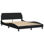 vidaXL Cadre de lit sans matelas noir 140x200 cm tissu