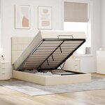 VidaXL Cadre de lit ottoman avec matelas crème 140x200 cm tissu