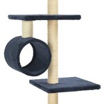 vidaXL Arbre à chat avec griffoirs en sisal 260 cm Bleu foncé