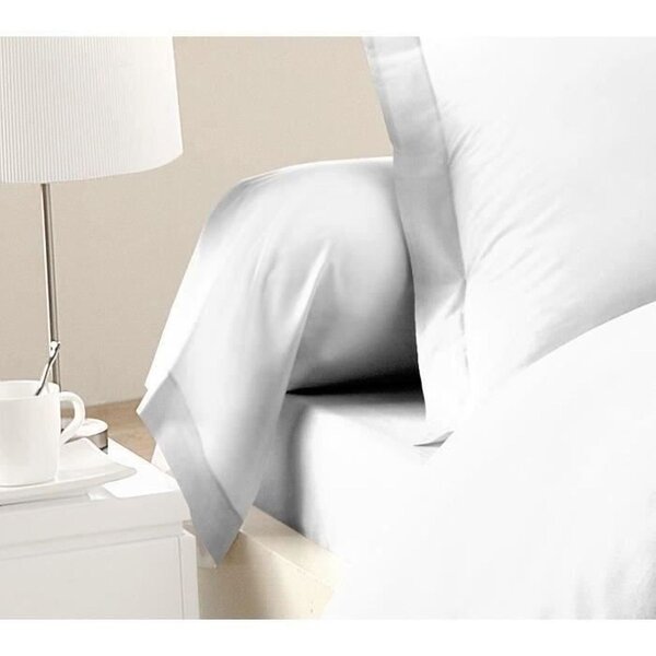 2 Taies de Traversin 100  coton 85 x 185 cm - Blanc