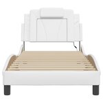vidaXL Cadre de lit avec lumières LED blanc 90x190 cm similicuir