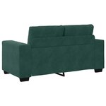 vidaXL Canapé deux places avec coussin Vert foncé Velours