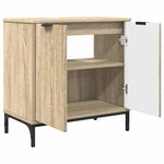 vidaXL Ensemble de mobilier de salle de bain Plaid 2 Pièces Chêne sonoma