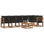 vidaXL Ensemble de canapés d'extérieur 7 pc Naturel et Noir