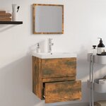 vidaXL Meubles de salle de bain Chêne fumé Bois d'ingénierie
