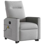vidaXL Fauteuil inclinable de massage électrique gris nuage tissu