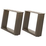 vidaXL Pieds de table basse en U  2 pièces  acier naturel  50 x (30-31) cm