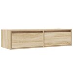 vidaXL Meuble TV avec lumières LED chêne sonoma 100X35 5x25 cm