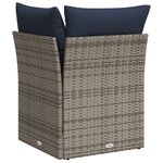 vidaXL Canapé d'angle de jardin avec coussins gris résine tressée