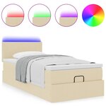 vidaXL Cadre de lit ottoman avec matelas crème 90x190 cm tissu