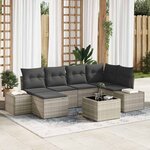 vidaXL Ensemble de canapé de jardin 7 Pièces Gris clair Poly rotin