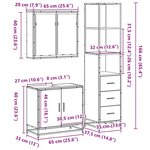 vidaXL Ensemble de meubles de salle de bain 3 Pièces Sonoma gris