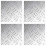 vidaXL Plaques à damier 4 Pièces Argent 20 x 20 cm Aluminium